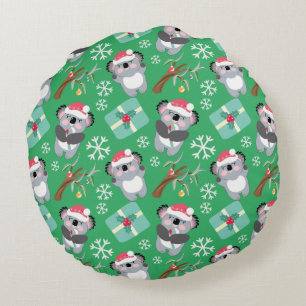 Cute Koala Christmas  Round Cushion