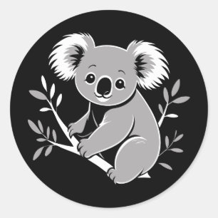 Cute Koala Classic Round Sticker
