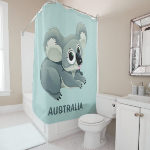 Cute Koala custom text shower curtain