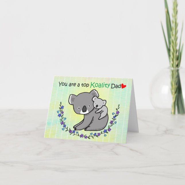Cute Koala Dad Funny Animal Australian Fathers day Card (Front)