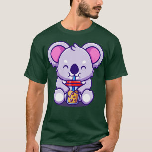 Cute Koala Drink Boba Milk Tea Cartoon1 T-Shirt