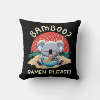 Cute Koala eating Ramen Vintage Sunshine Cushion