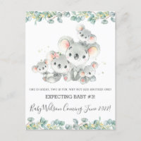 Cute Koala Family of Five Birth Announcement
