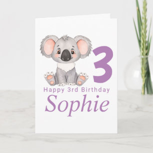 cute koala girl birthday card