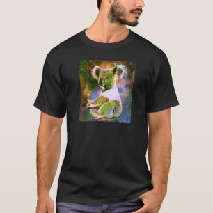Cute Koala Green Trees Forest Nature Pattern Koal T-Shirt