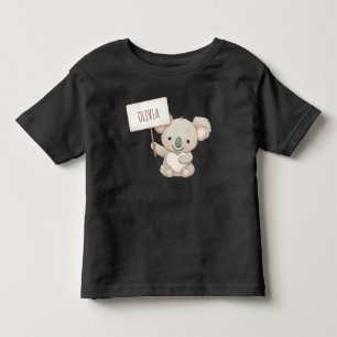 Cute Koala Holding a Name Sign Toddler T-Shirt