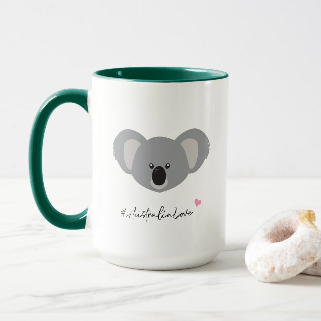 cute koala illustration Australia love Mug (With Donut)