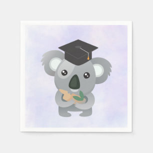 Cute Koala in a Black Graduation Cap Napkin
