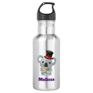 Cute Koala in a Black Top Hat Custom 532 Ml Water Bottle
