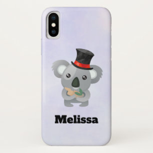 Cute Koala in a Black Top Hat Custom iPhone X Case