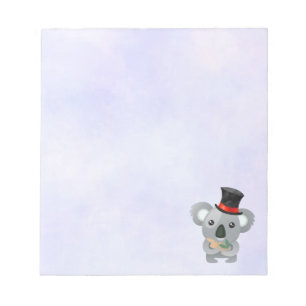 Cute Koala in a Black Top Hat Notepad