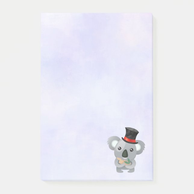 Cute Koala in a Black Top Hat Post-it Notes (Front)