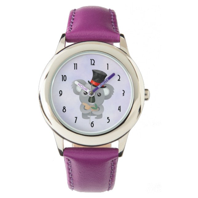 Cute Koala in a Black Top Hat Watch (Front)