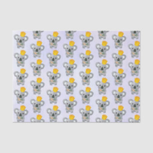 Cute Koala in a Golden Crown Tissue Paper