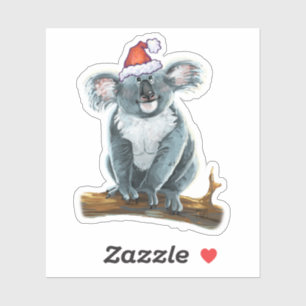 Cute Koala in a Santa Hat