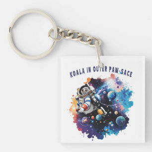 Cute Koala in Outer Paw-sace, Koala Astronaut Key Ring