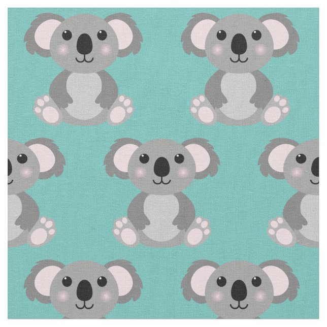 Cute Koala Kids Cartoon Fabric (Close Up)