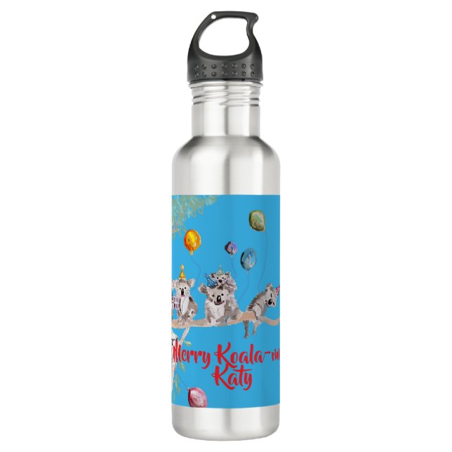Cute Koala Koalas Merry Christmas Koala-mus Girls 710 Ml Water Bottle (Front)