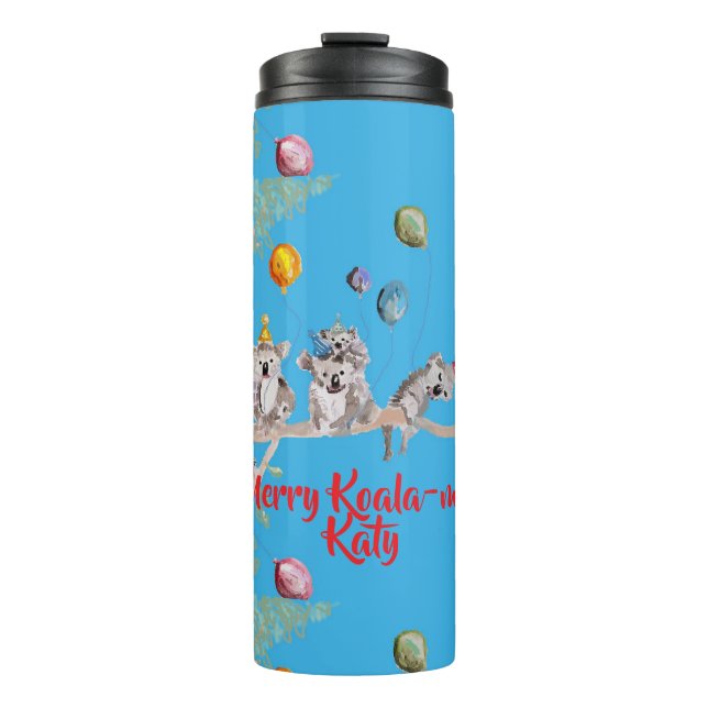 Cute Koala Koalas Merry Christmas Koala-mus Girls Thermal Tumbler (Front)