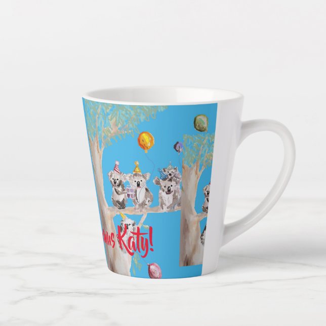 Cute Koala Merry Koalamus Christmas Latte Mug (Right)