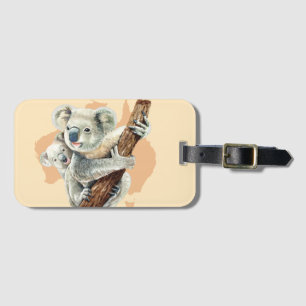 Cute Koala Mom and Baby Luggage Tag