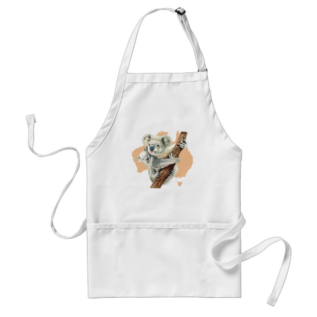 Cute Koala Mom and Baby Standard Apron (Front)