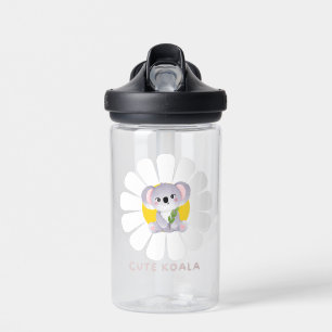 Cute koala on daisy flower Animals Lover Water Bottle