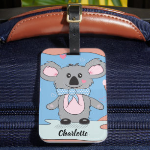 Cute Koala Personalised Kid Luggage Tag