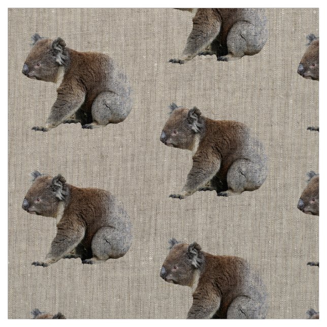 Cute Koala Photo Print Fabric (Swatch)