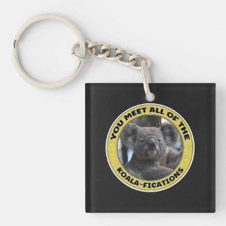 Cute koala ‘play on words’ personalised keychain