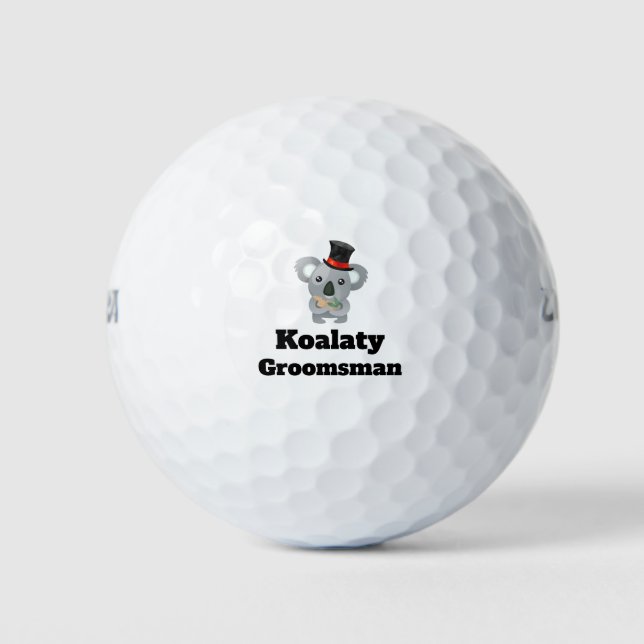 Cute Koala Pun Koalaty Groomsman Golf Balls (Front)
