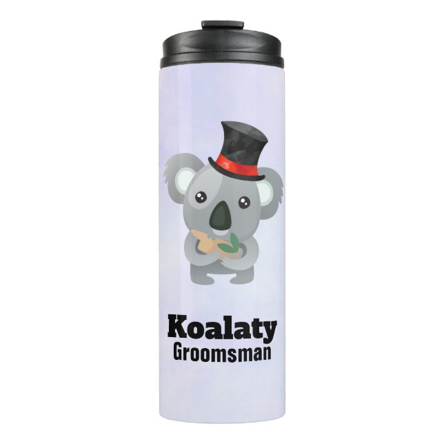 Cute Koala Pun Koalaty Groomsman Thermal Tumbler (Front)