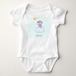 Cute Koala Sitting In The Cloud Baby Bodysuit