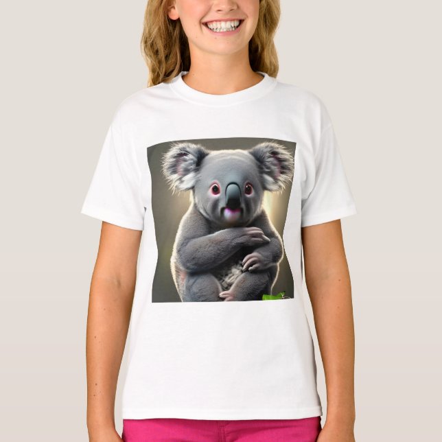 Cute Koala Sitting Kids T-Shirt (Front)