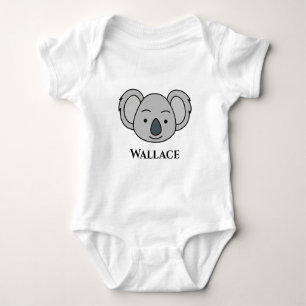 Cute Koala Unique Boy Personalised Custom Name Baby Bodysuit