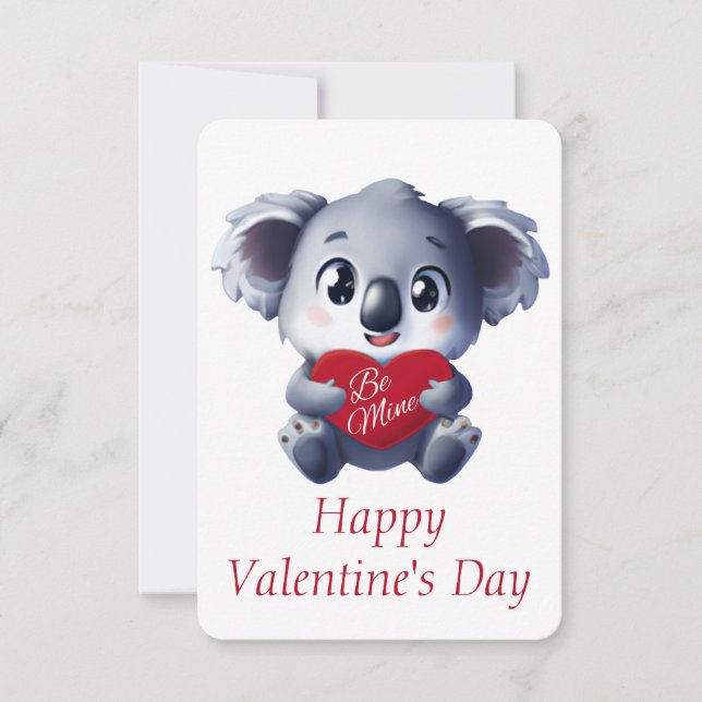Cute Koala Valentine's Card (Front)