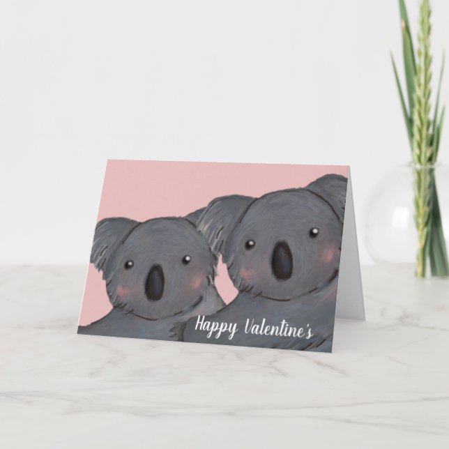 Cute koala valentine's day card (Front)