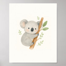 Cute Koala Wall Art – Watercolor Baby Koala