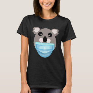 Cute Koala Wearing Face Mask Animal Lover Hallowee T-Shirt