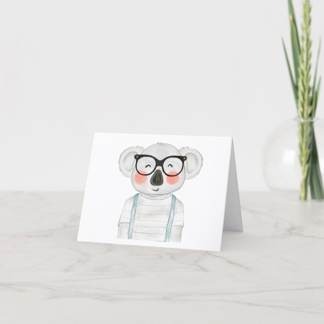 Cute Koala Wearing Glasses Thank You Card (Creator Uploaded)