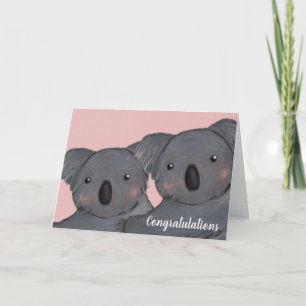 Cute koala wedding congratulations card