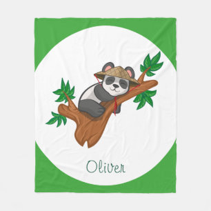 Cute Koala Wild Animal Jungle Kids Custom Name Fleece Blanket