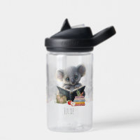 Cute Koala with Book Kids School Personalised Name