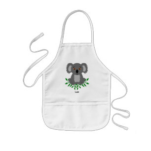 Cute koala with eucalyptus kids kids apron