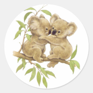 Cute Koalas Classic Round Sticker