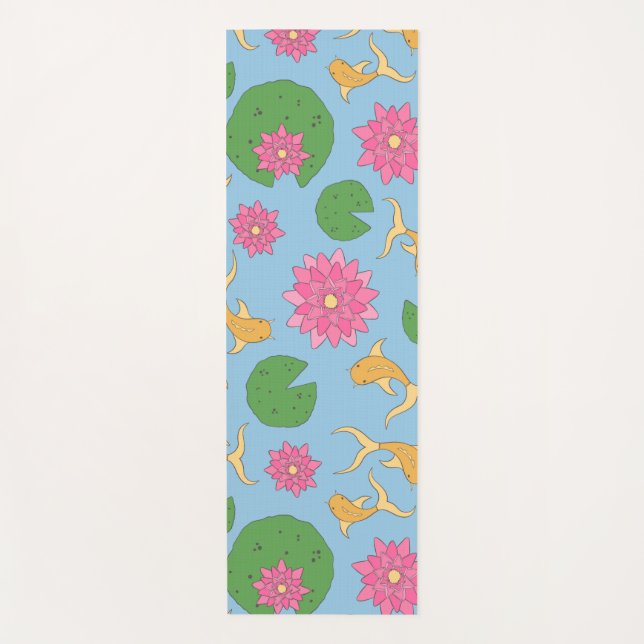 Cute Koi Fish Pond Fitness Meditation Yoga  Mat (Front)