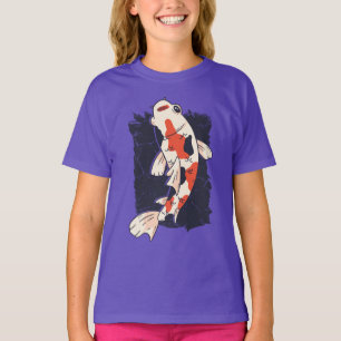 Cute Koi Fish with Red White Black Colours T-Shirt
