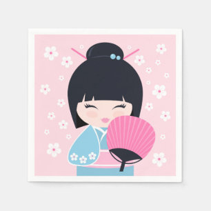 Cute Kokeshi Doll Napkin