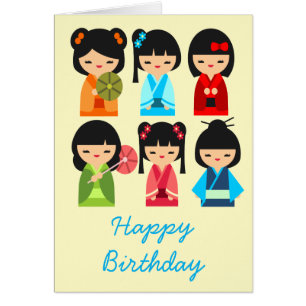 Cute Kokeshi Japanese dolls