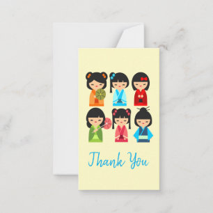 Cute Kokeshi Japanese dolls Card